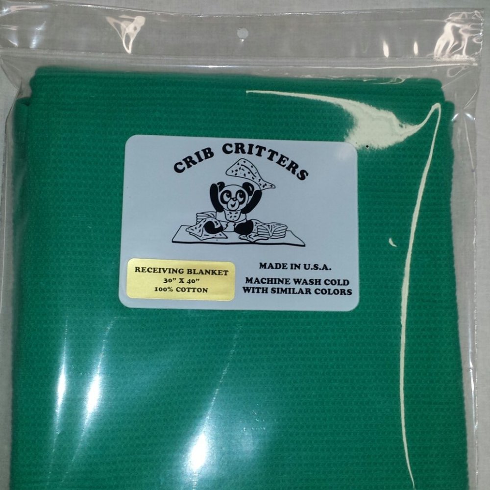 Jade Green 30" x 40" Receiving Blanket 100% Cotton